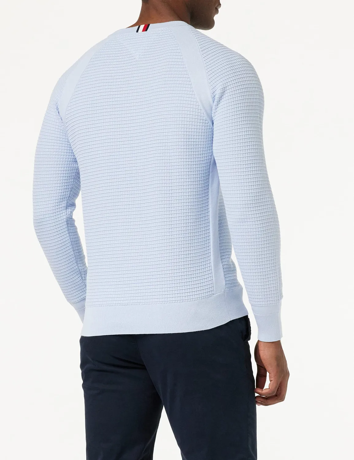 Tommy Hilfiger pullover girocollo uomo blu cotone