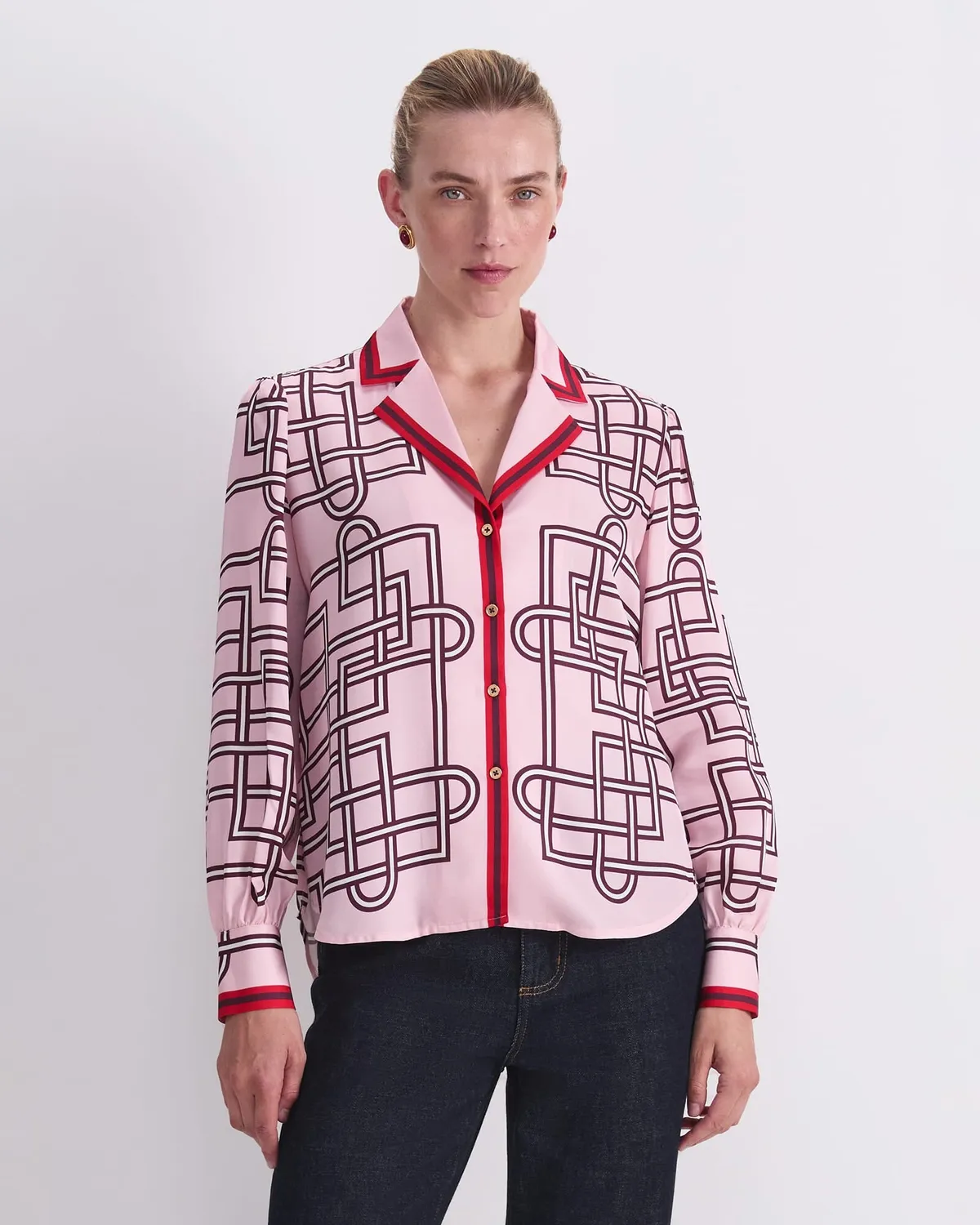 Sportscraft Rhodes blusa viscosa fantasia foulard