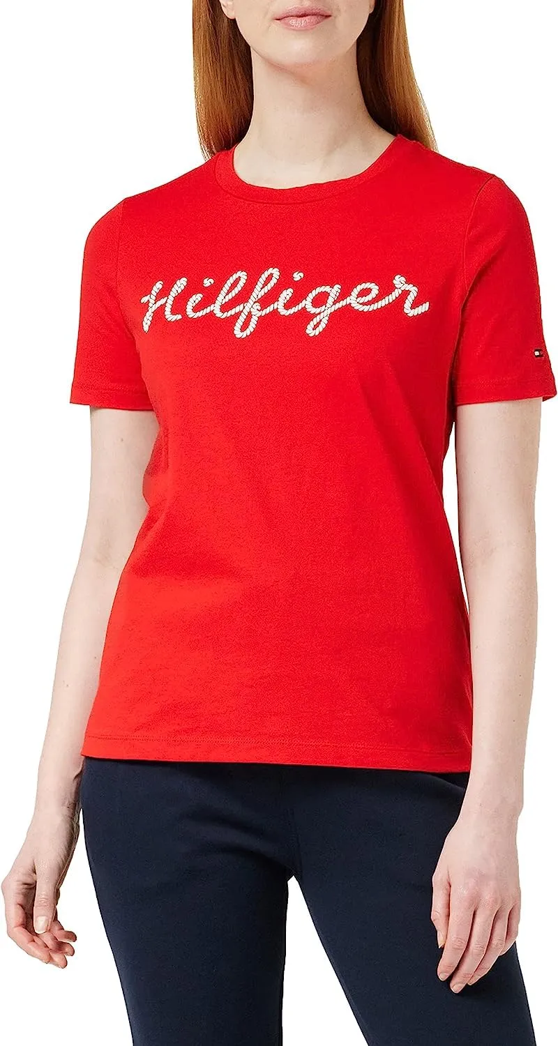 Tommy Hilfiger Reg Rope Puff Top Donna Bianco Ecru Cotone