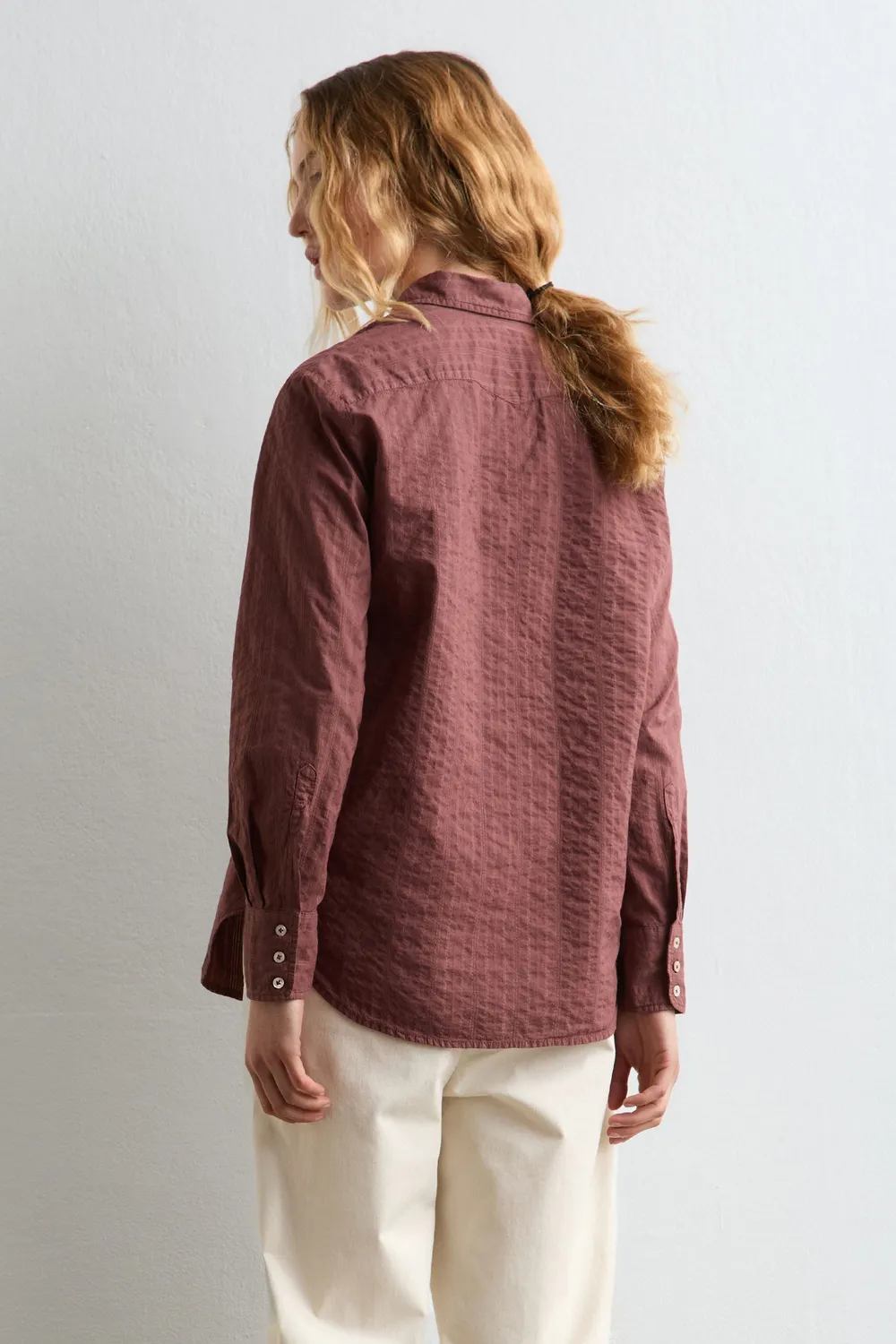 Massimo Alba Selma camicia donna cotone rose brown