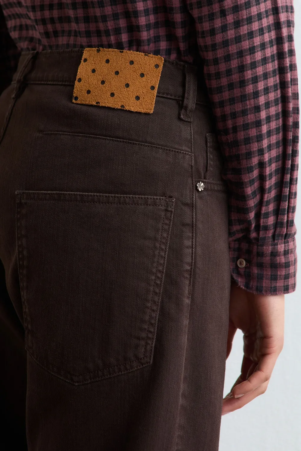 Massimo Alba Alosa-Cut pantaloni donna mogano sfrangiati