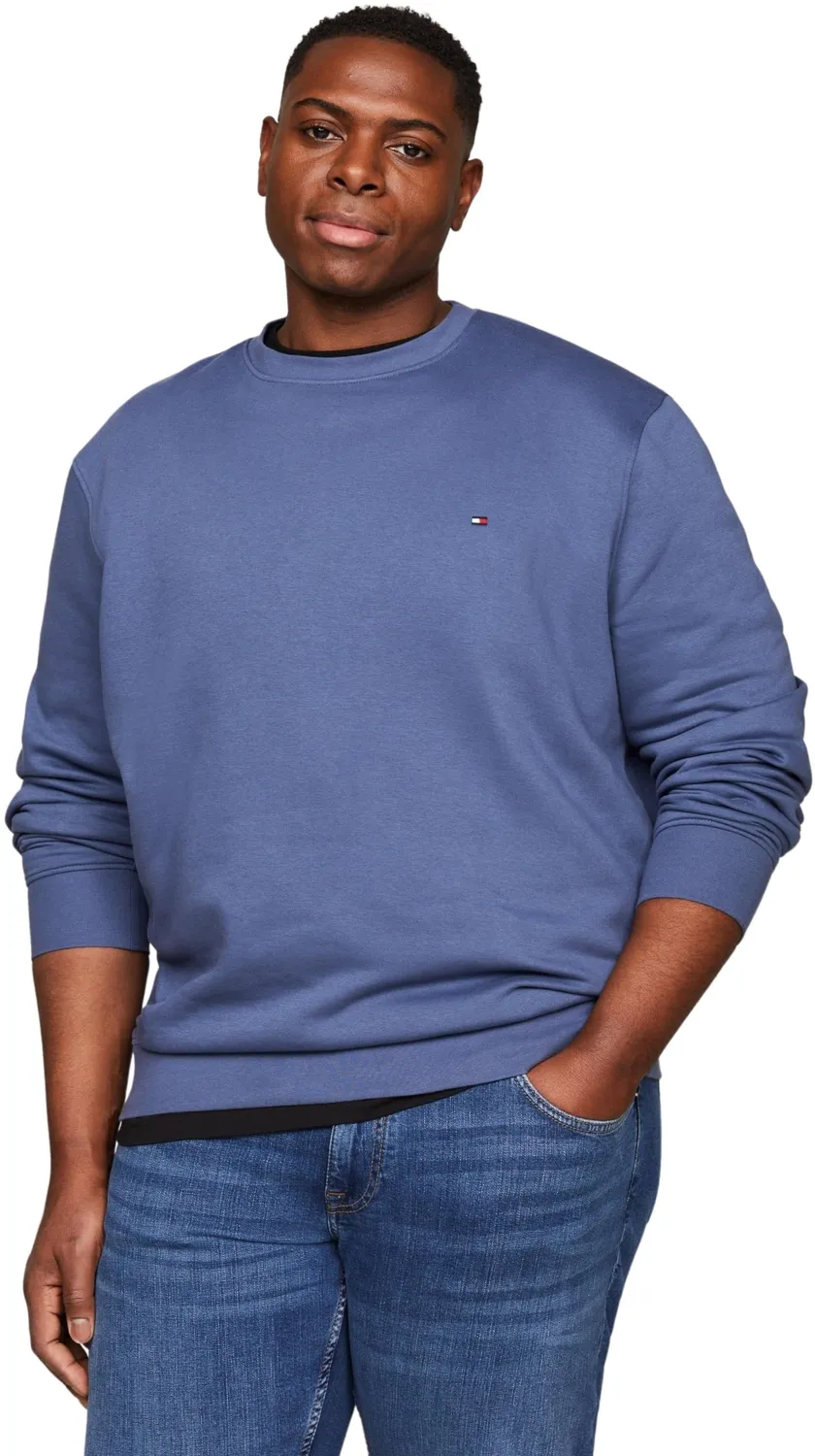 Tommy Hilfiger Flag Logo felpa uomo nera XXL Plus Tall girocollo