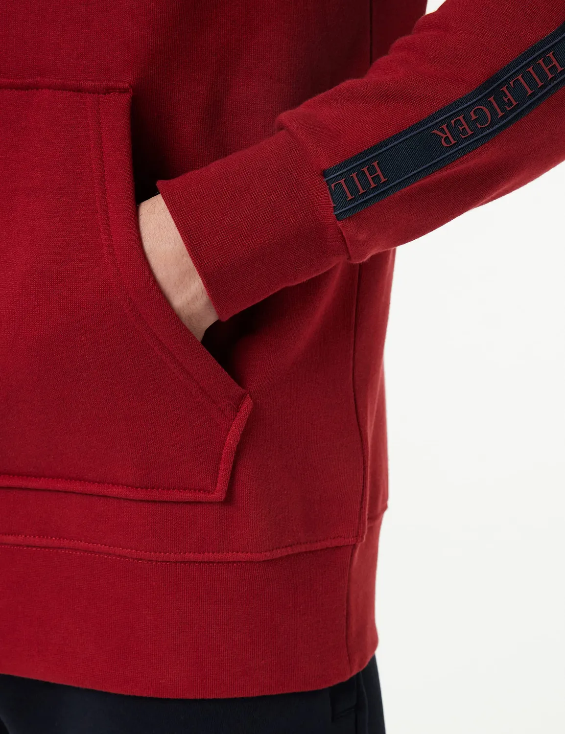 Tommy Hilfiger Prep Tape MW0MW29578 felpa cappuccio uomo nastro