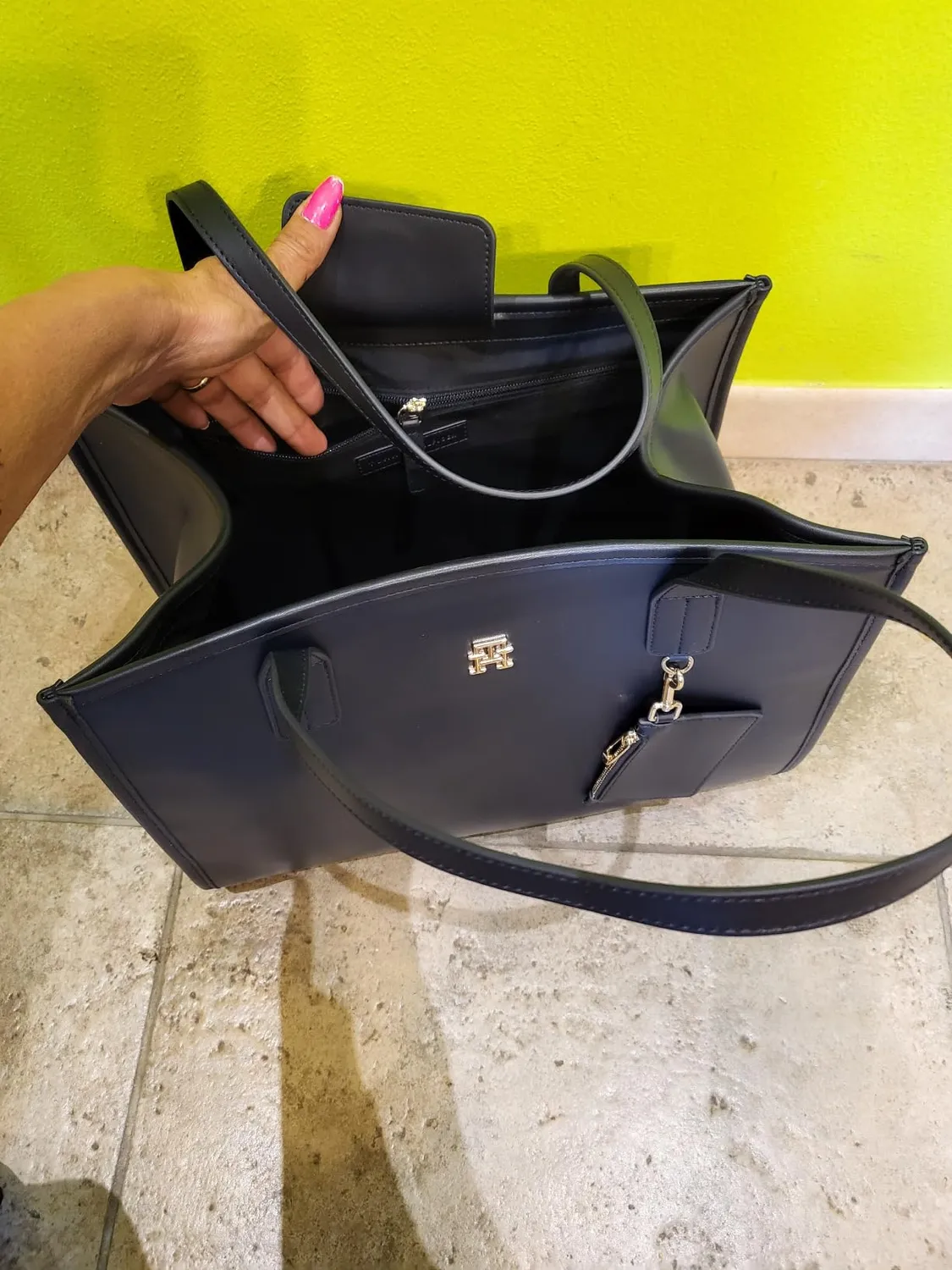 Tommy Hilfiger Tote pelle sintetica borsa donna blu onesize