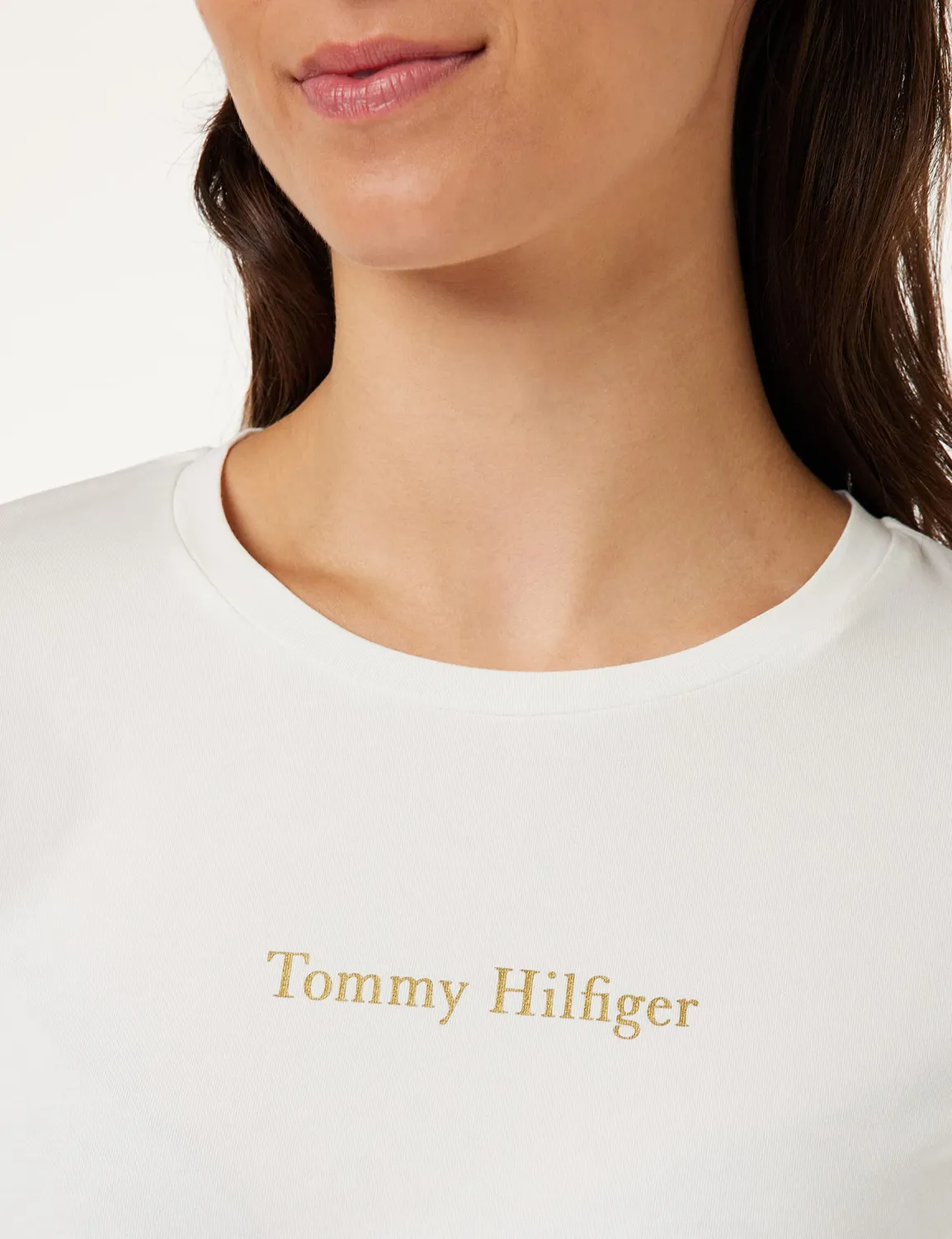 Tommy Hilfiger NY Metallic Basic maglietta donna slim cotone