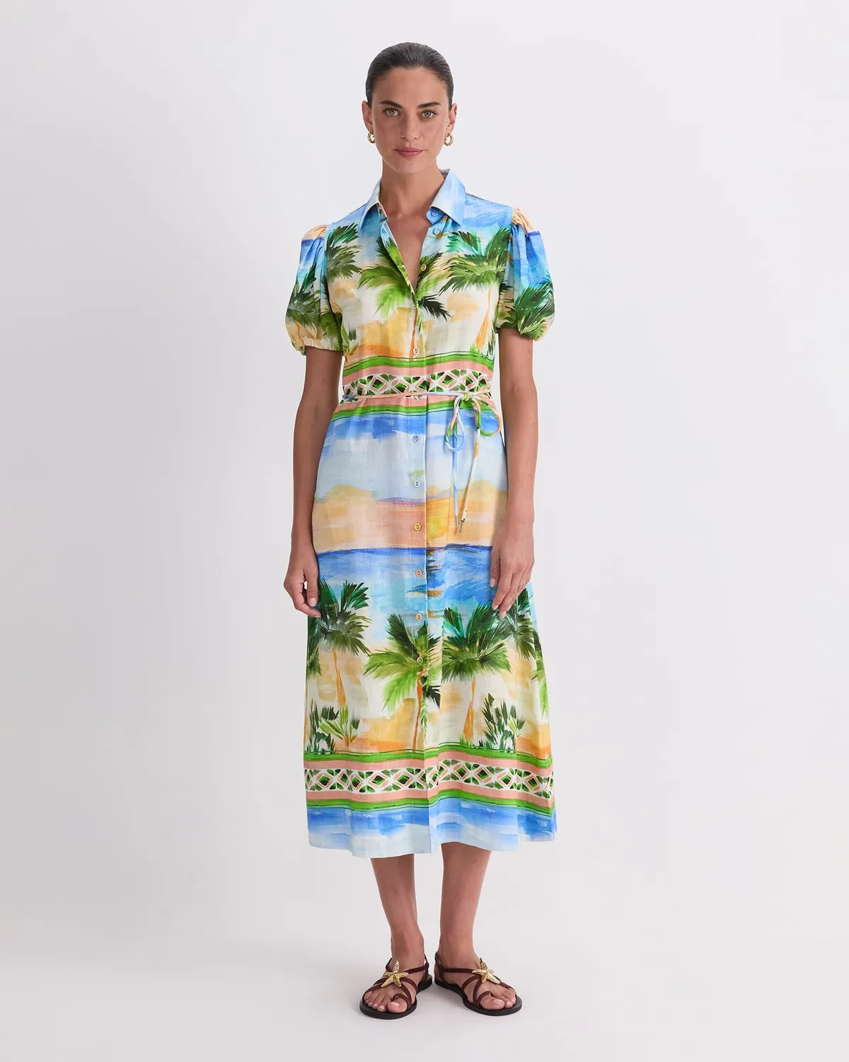 Sportscraft Sunset Palm vestito lino donna