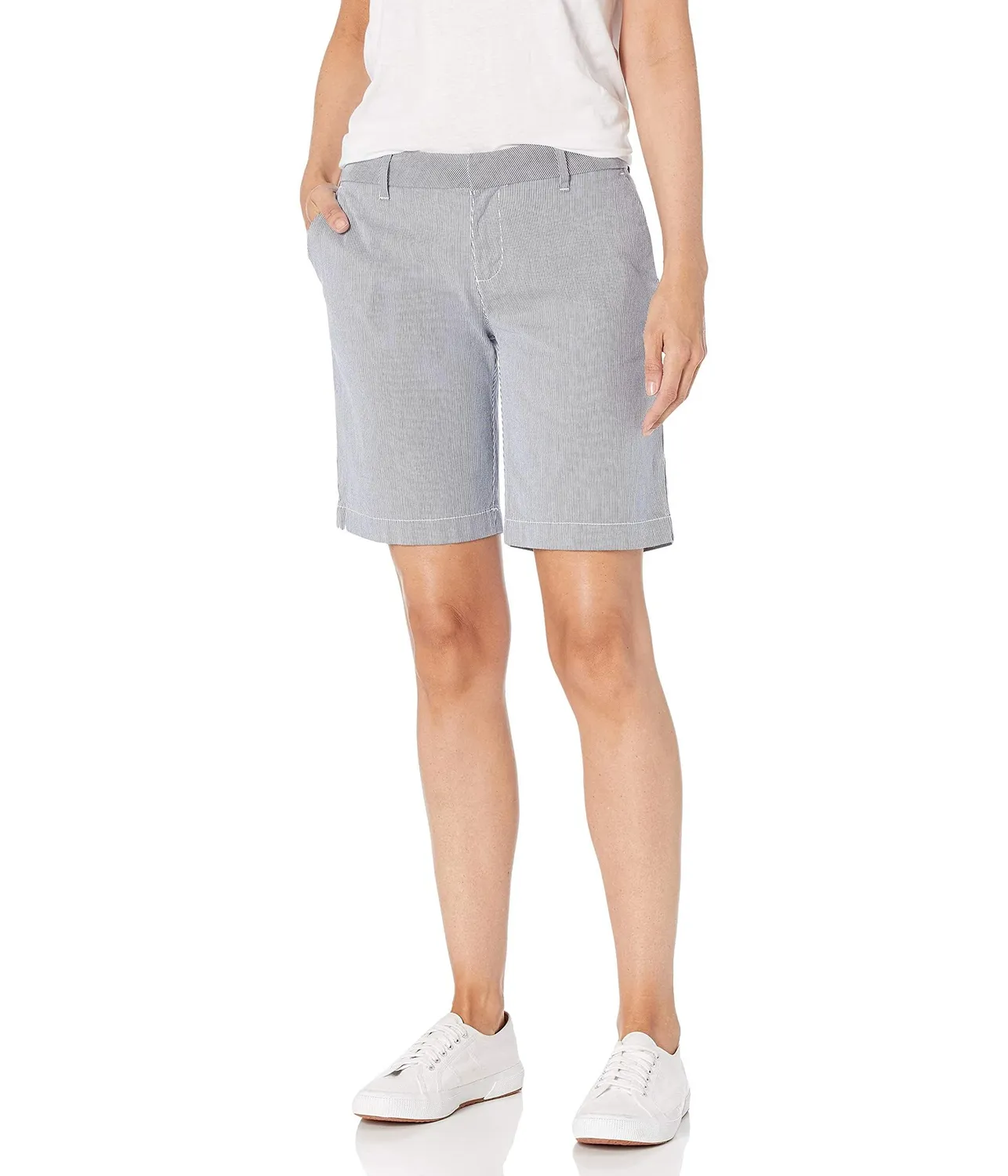 Tommy Hollywood Chino Shorts Donna 9" Twill Blu
