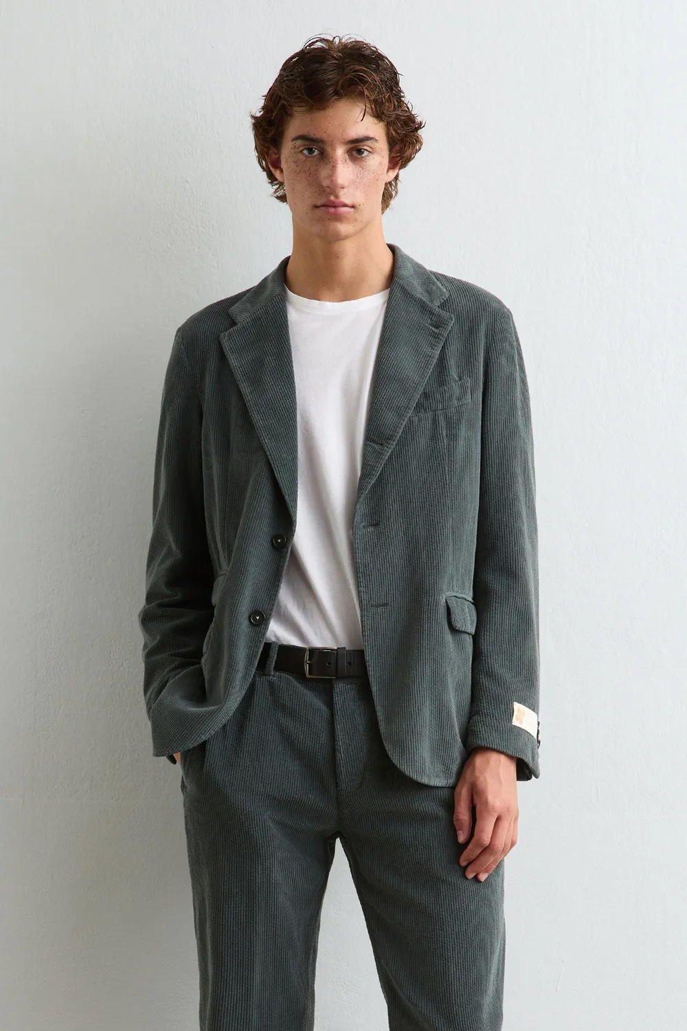 Massimo Alba Sloop abito uomo grigio in velluto coste