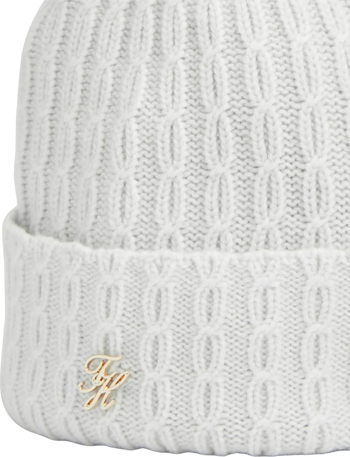 Tommy Hilfiger TH Script AW0AW19112 berretto grigio pon pon