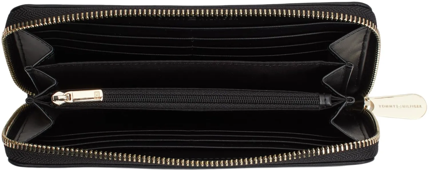 Tommy Hilfiger Poppy portafoglio large nero con zip 19 cm
