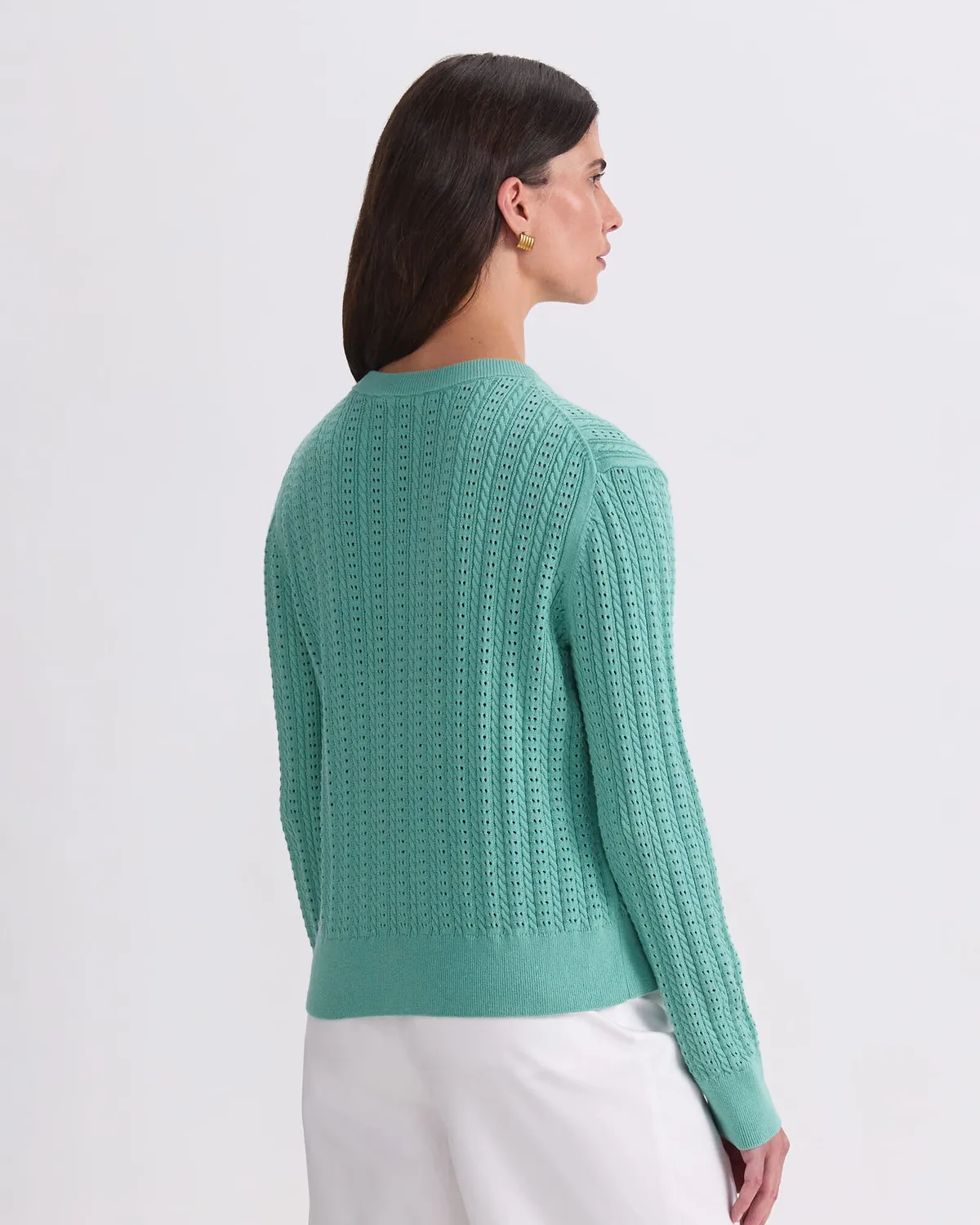 Sportscraft Elka Cable Pointelle cardigan cotone