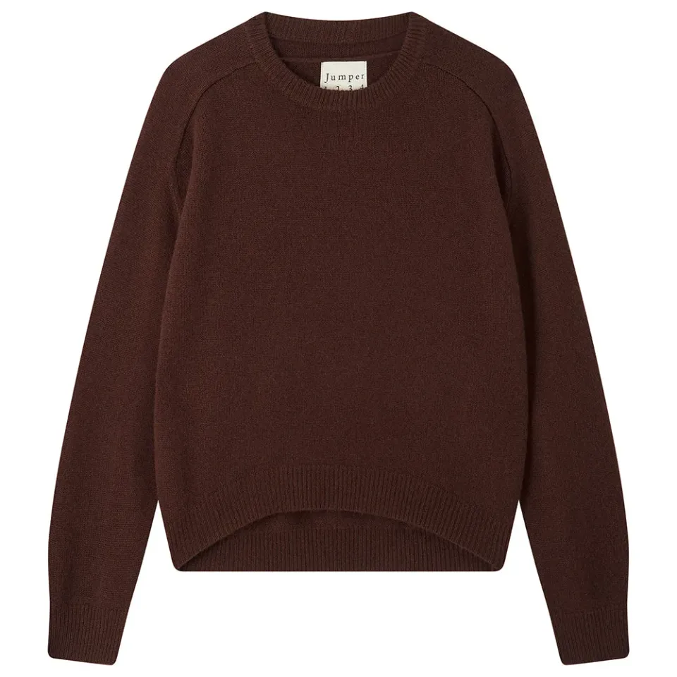 Jumper 1234 Oversize Crew maglione cashmere marrone scuro
