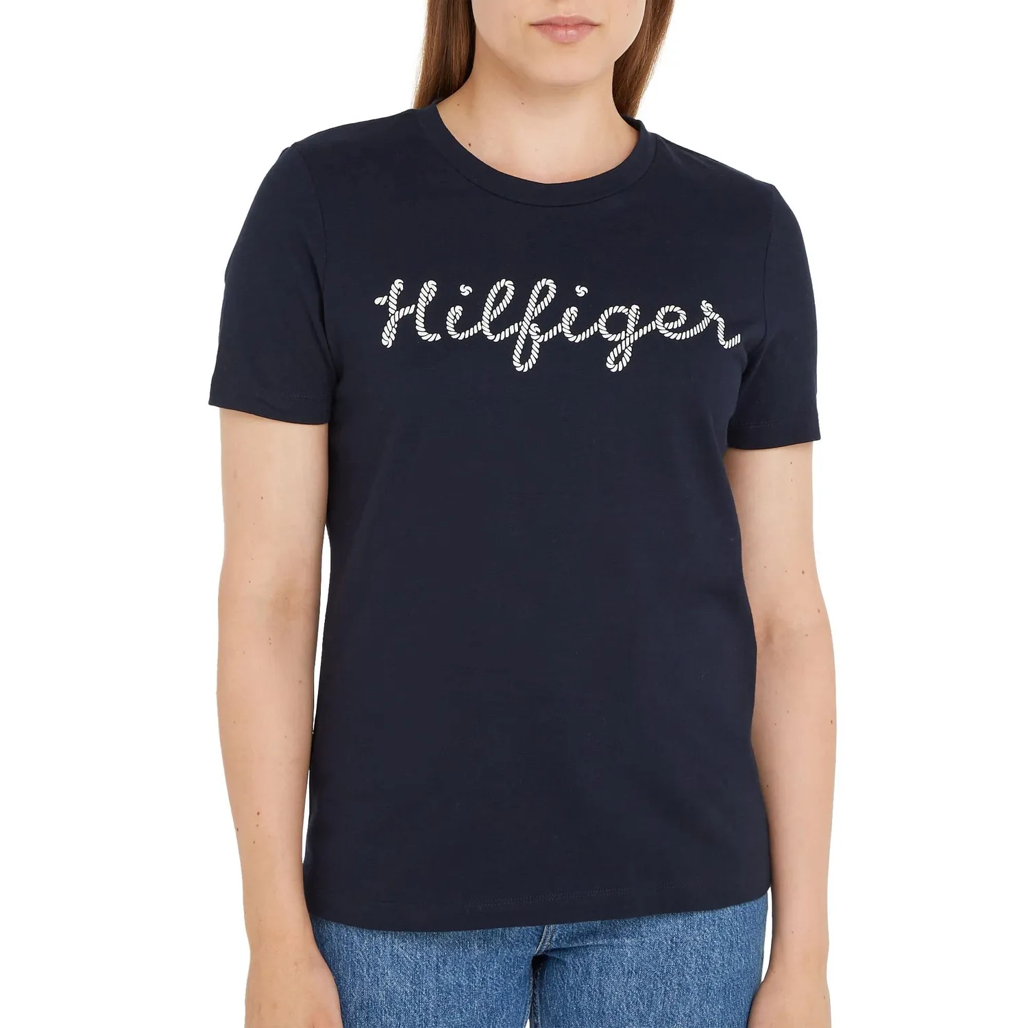 Tommy Hilfiger Reg Rope Puff Top Donna Cotone Maniche Corte
