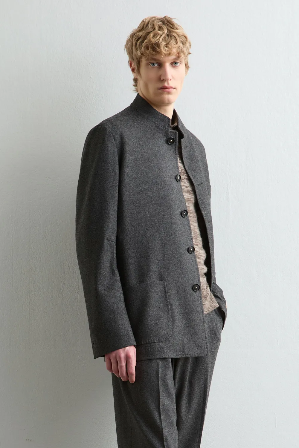 Massimo Alba Bali giacca lana guru dark grey 6 bottoni