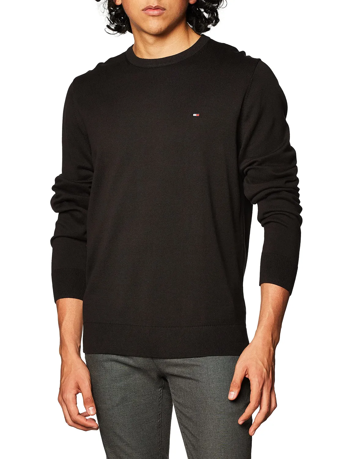 Tommy Hilfiger Essential Cotton maglione uomo blu desert sky