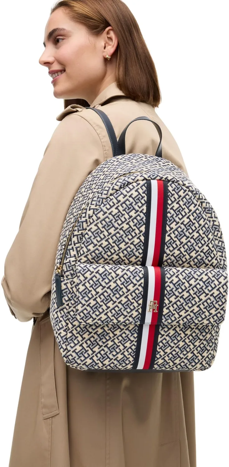 Tommy Hilfiger TH Jacquard Ess AW0AW19288 zaino donna blu
