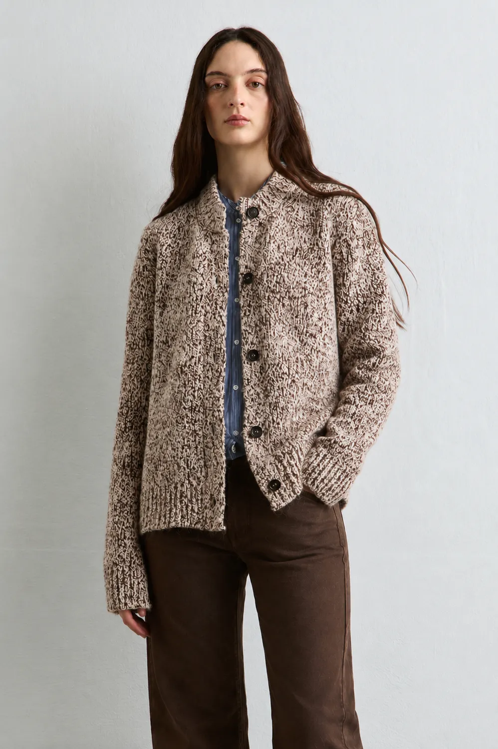 Massimo Alba Demetra cardigan marrone lana alpaca