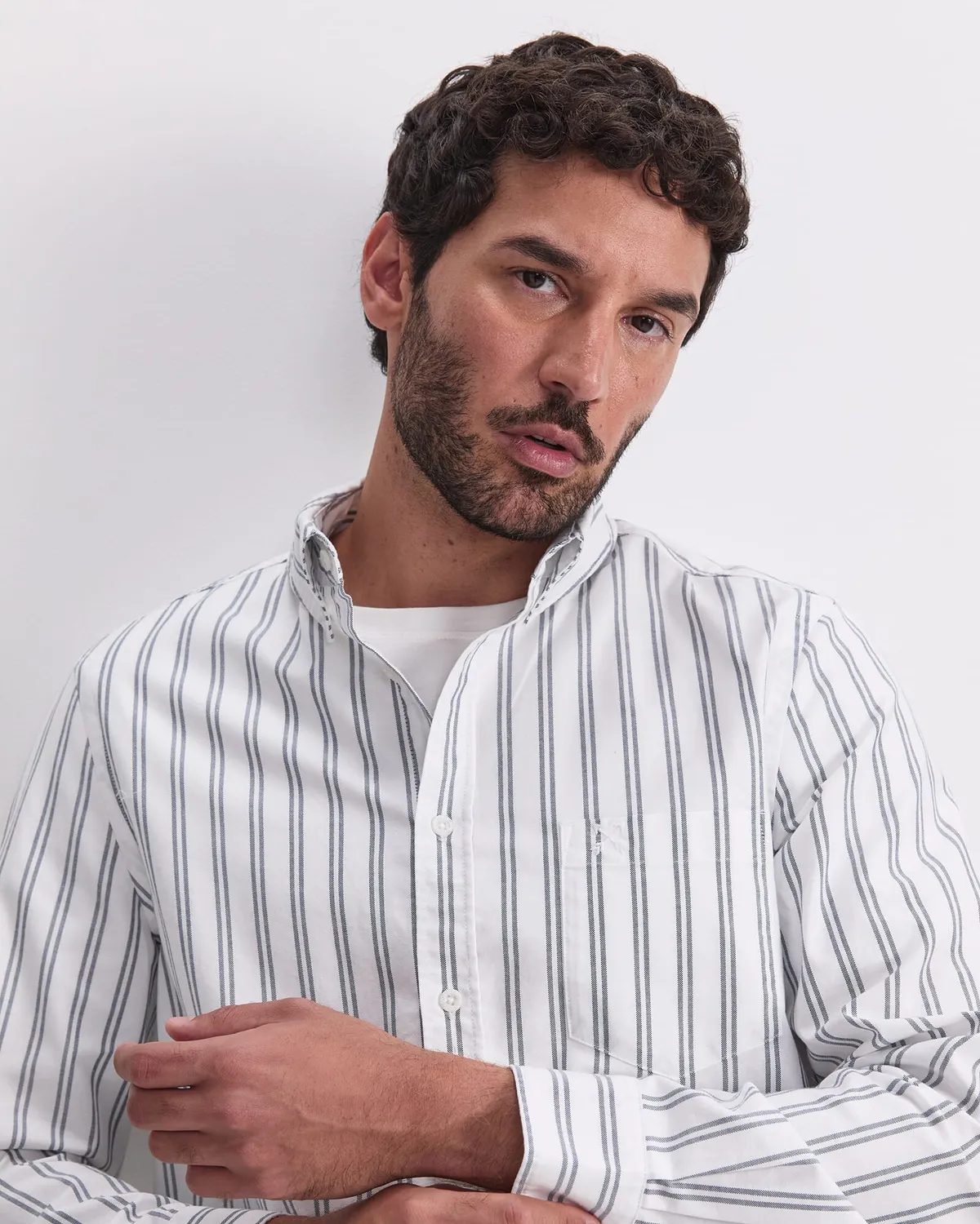 Sportscraft Oxford camicia riga manica lunga cotone