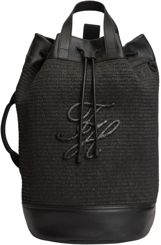 Tommy Hilfiger TH Raffia Sling AM0AM14084 borsa secchiello nero