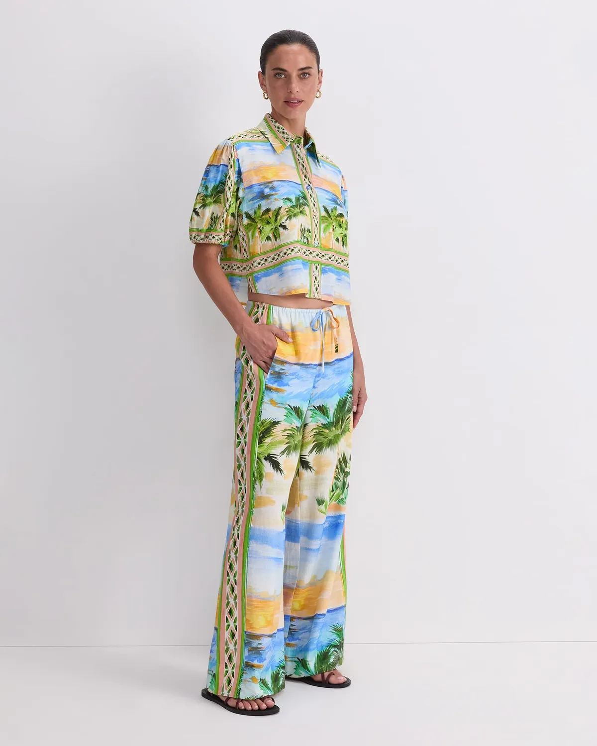 Sportscraft Sunset Palm camicetta lino donna
