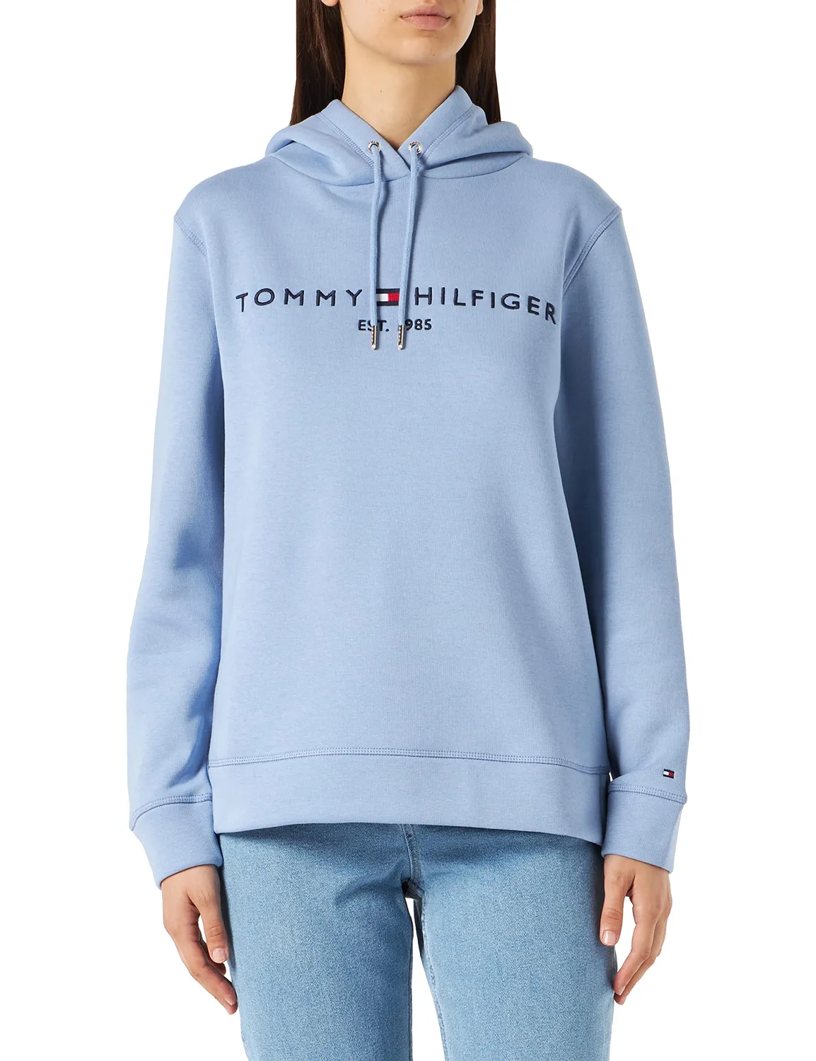 Tommy Hilfiger felpa donna con cappuccio cotone taglia M