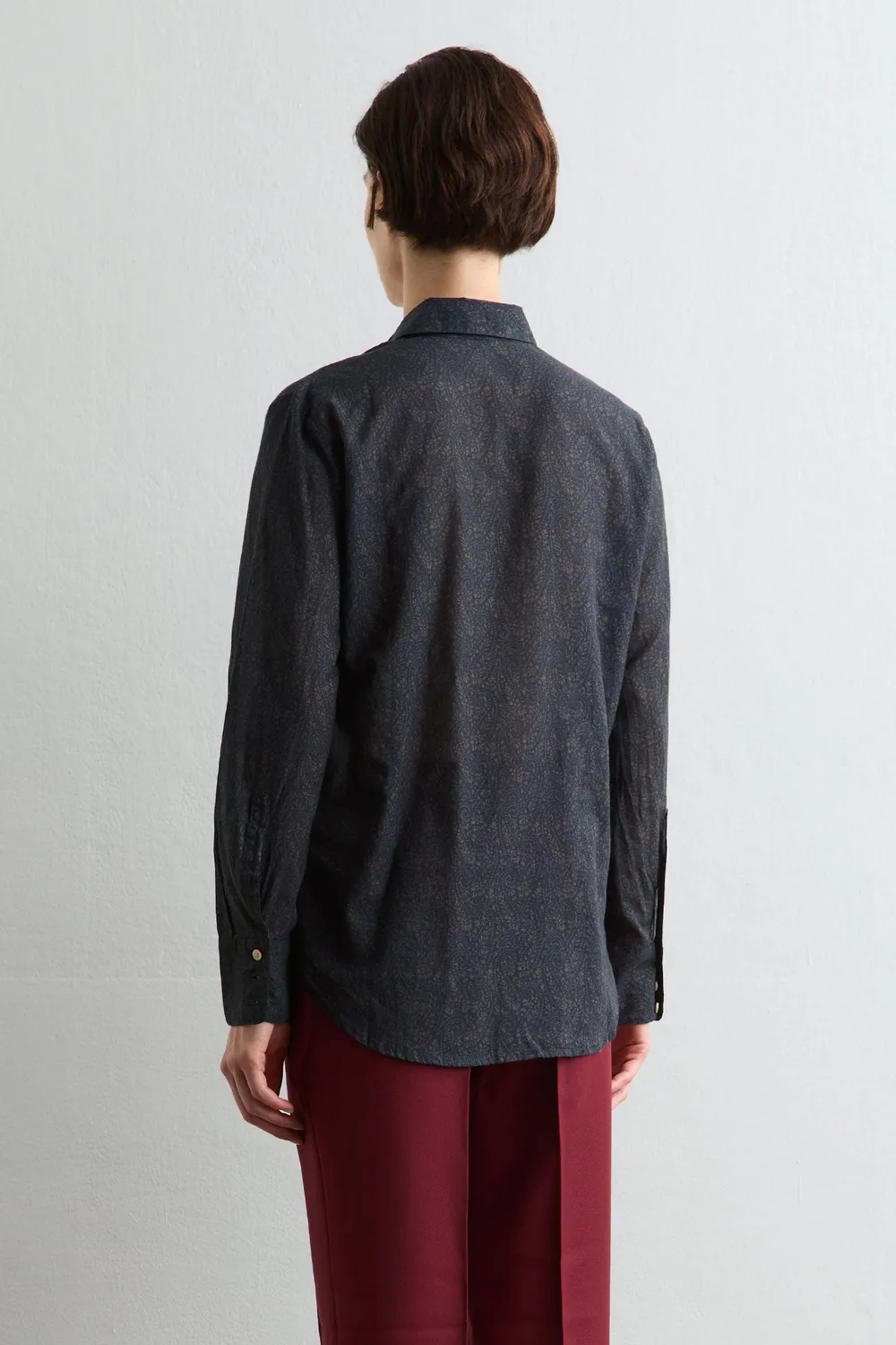 Massimo Alba Charlize camicia donna steel blue cashmere