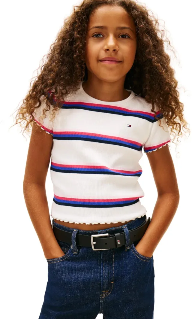 Tommy Hilfiger Top Bambina Bianca 10 Anni Cotone