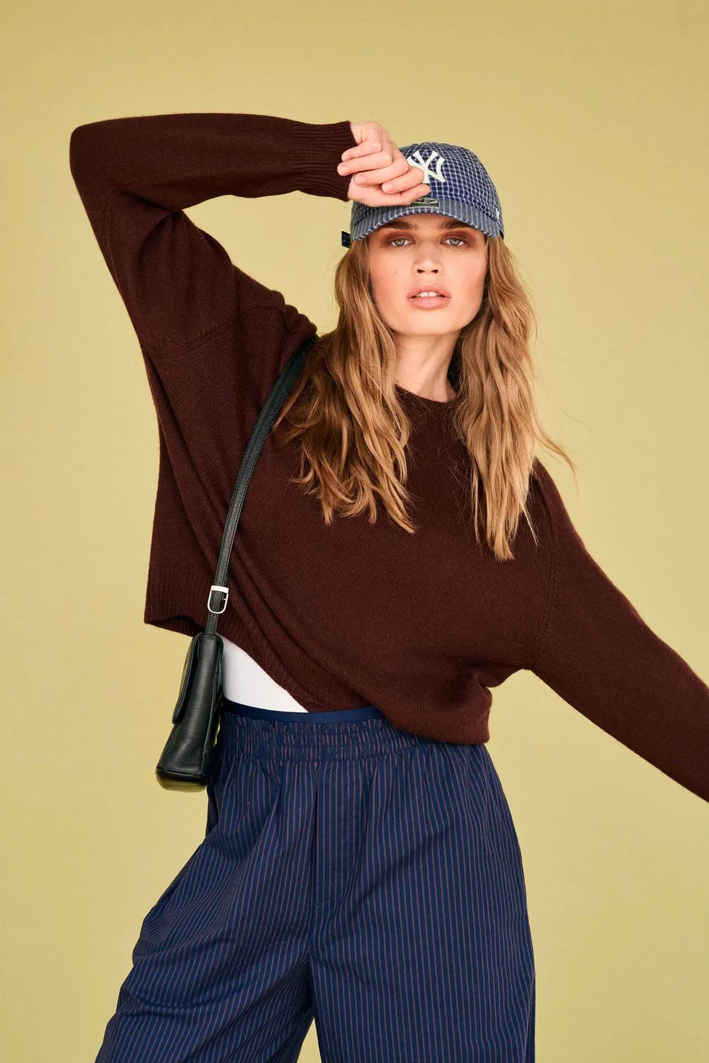 Jumper 1234 Oversize Crew maglione cashmere marrone scuro