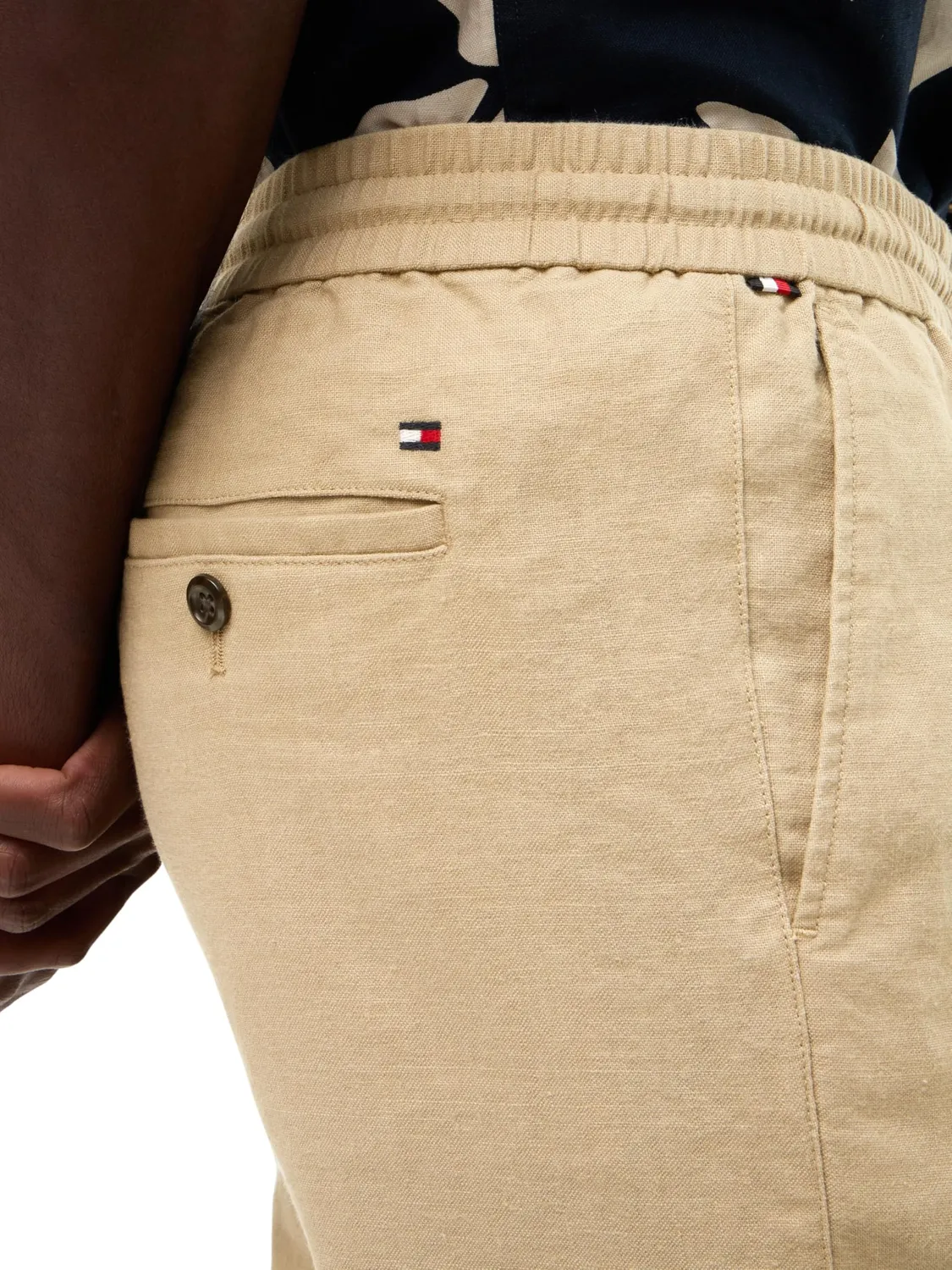 Tommy Hilfiger Harlem MW0MW42336 pantaloni chino beige lino