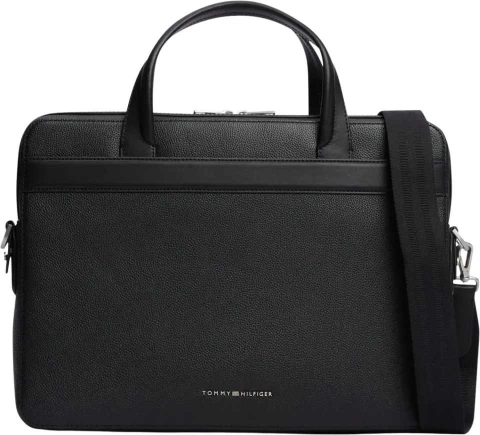 Tommy Hilfiger TH Business borsa porta computer pelle nera