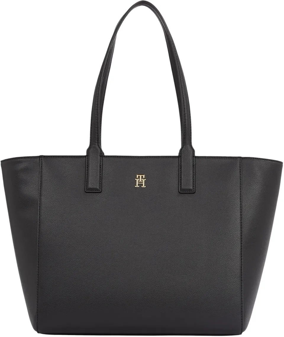 Tommy Hilfiger Soft Logo Tote Bag Nera con Zip