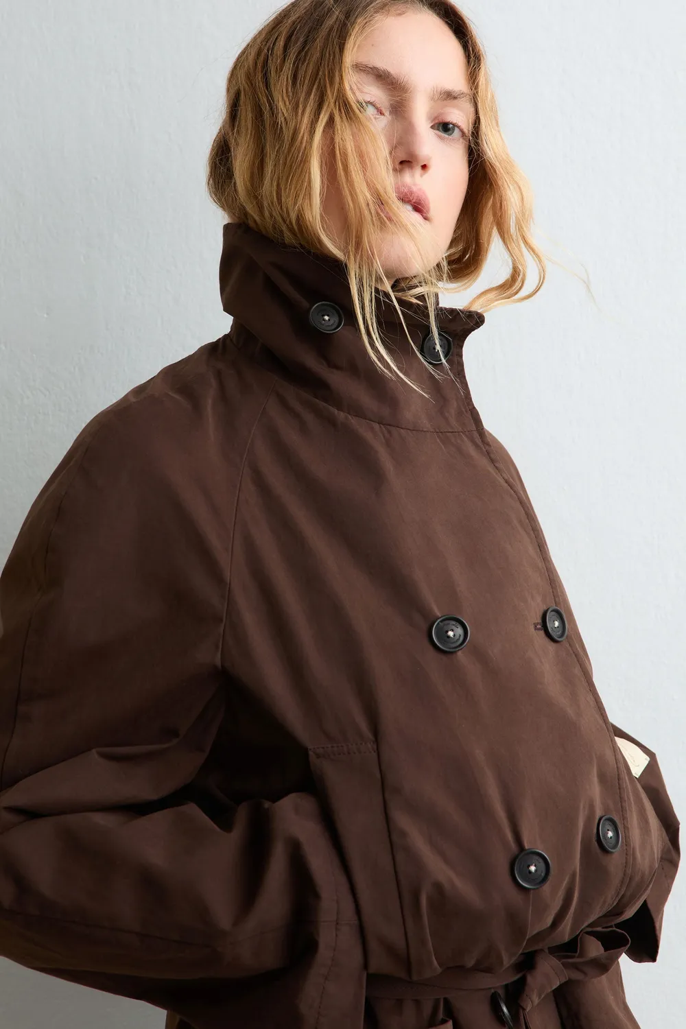 Massimo Alba Cannes giacca doppiopetto marrone idrorepellente