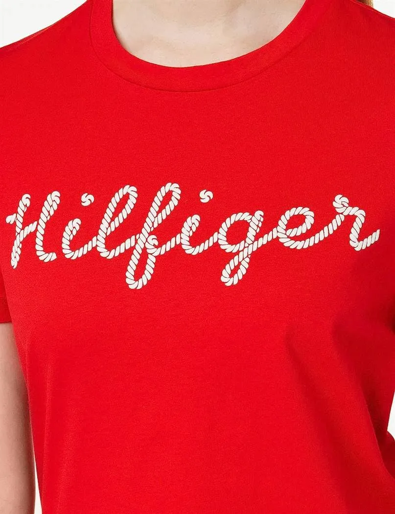 Tommy Hilfiger Reg Rope Puff Top Donna Cotone Maniche Corte