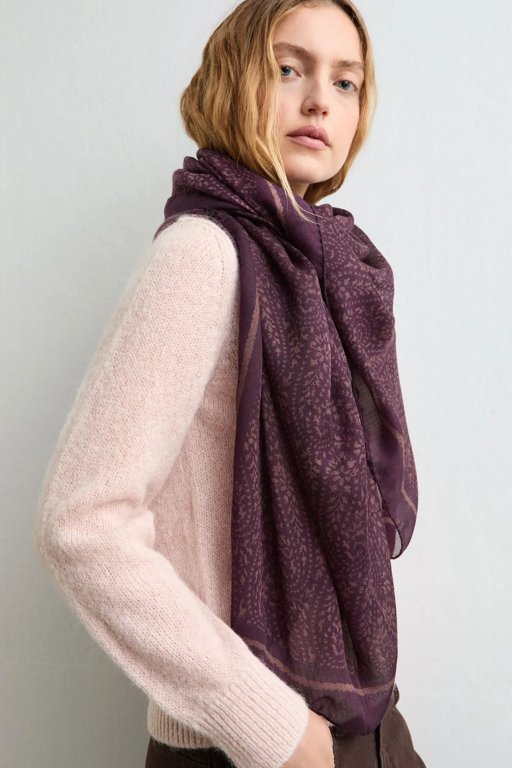 Massimo Alba Stole stola cashmere seta tibetan red 135 cm