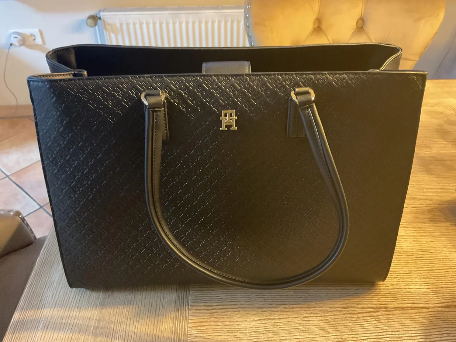 Tommy Hilfiger Daily tote donna monogramma nero unica