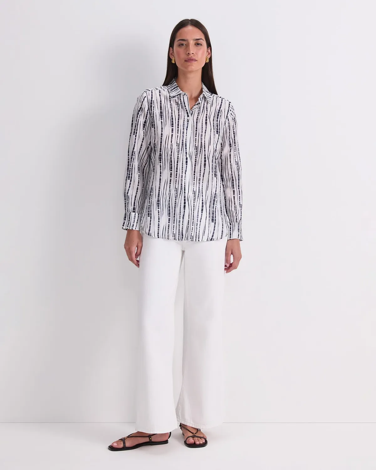Sportscraft Stripe Cotton Silk camicia righe tie-dye donna