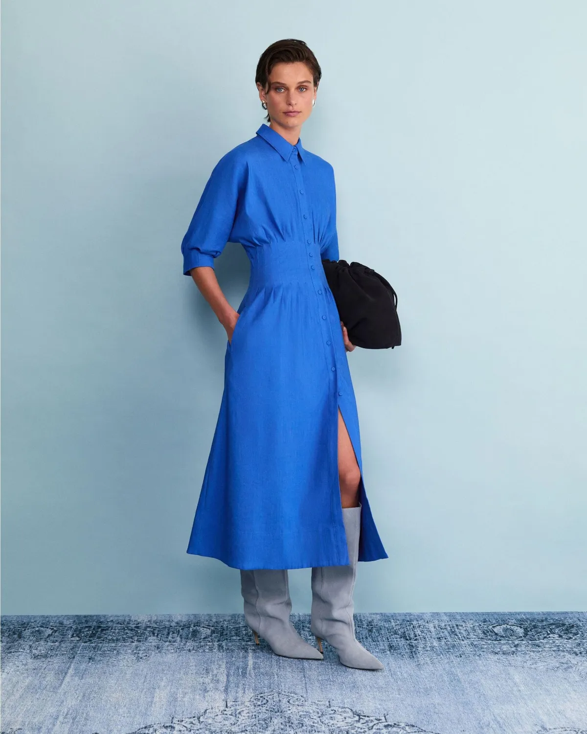 Sportscraft Rosa abito camicia midi con tasche