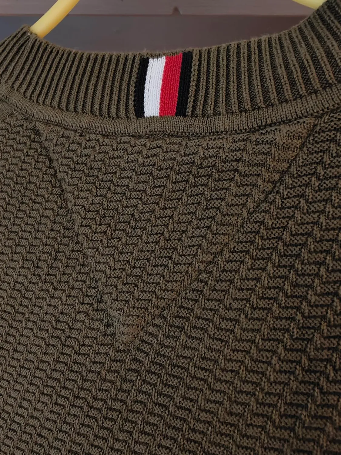 Tommy Hilfiger Rectangular Structure maglione uomo grigio M