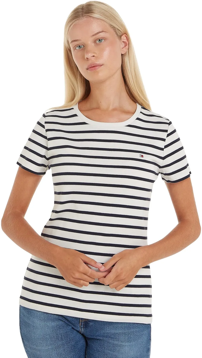 Tommy Hilfiger Cody Rib WW0WW37882 top donna nero coste