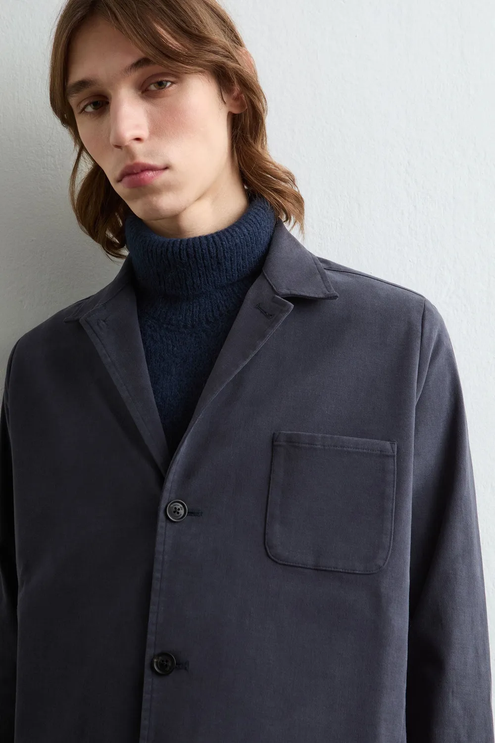 Massimo Alba Florida giacca camicia cotone dark blue